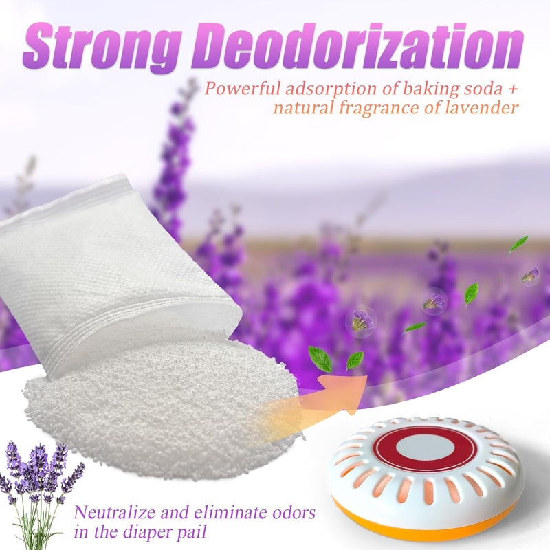 PurifyLogix 10PCS Lavender Scented Baking Soda Refills for Puck Baking Soda Cartridge, Diaper Pail Deodorizers Odor Absorber Compatible with Munchkin Step and Pail Diaper Pails (for 3.5" Cartridge) - Image 2